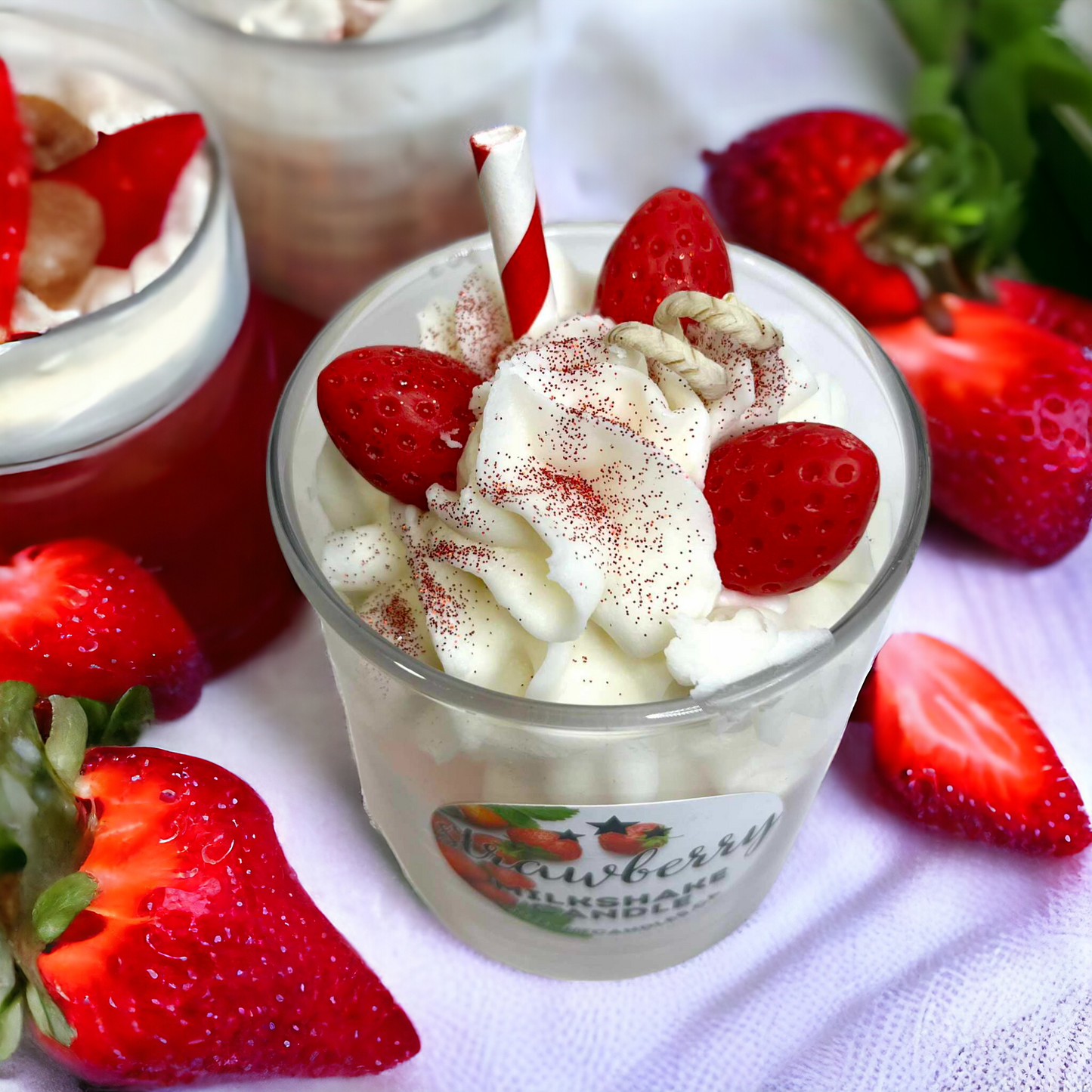 Strawberry || Milkshake Candle